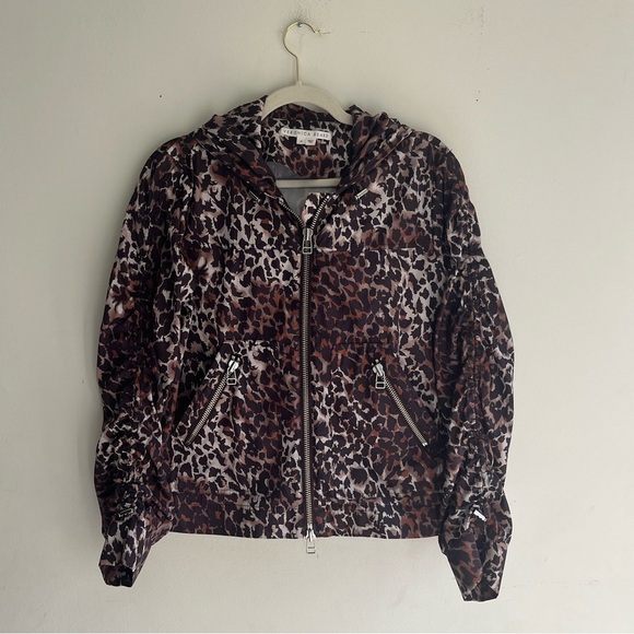 VERONICA BEARD Sibila Anorak Rain Jacket Brown Leopard Size Medium - Picture 2 of 5